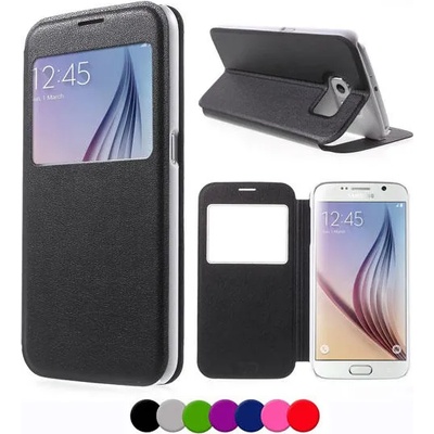 Samsung Galaxy S6 Window Wallet Кожен Калъф + Протектор