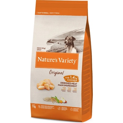 Nature's Variety 2x7кг Adult Original Mini Nature's Variety, суха храна за кучета - с пиле
