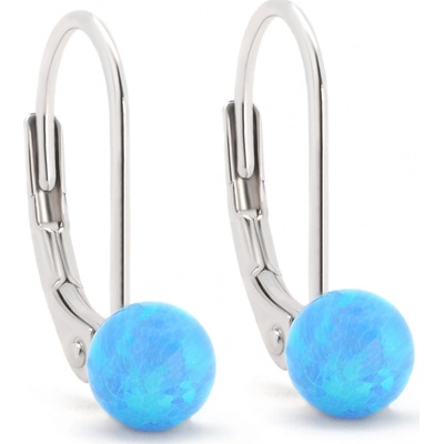 Rafity stříbrné náušnice kuličky s modrým opálem Kulička E0104KL-12 modré