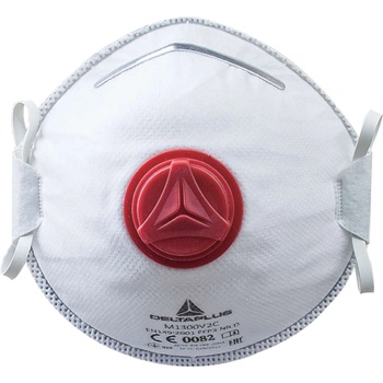 Delta Plus Респиратор delta m1300v2 / ffp3, с клапан, 10 броя в опаковка - бял, регулируем (m1300v2c)