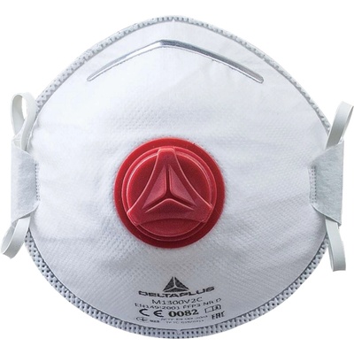 Delta Plus Респиратор delta m1300v2 / ffp3, с клапан, 10 броя в опаковка - бял, регулируем (m1300v2c)