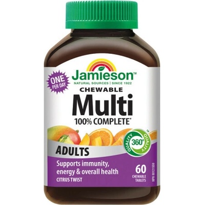 Jamieson Multi COMPLETE pre dospelých tablety na cmúľanie s príchuťou citrusového ovocia 60 tabliet