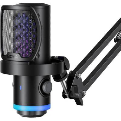 Herní mikrofon BOYA CastMic G40B s ramenem, kabelový, USB-C – černý