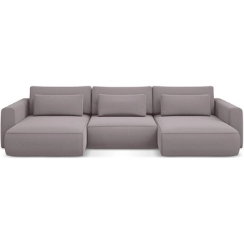 makamii Кадифен разтегателен ъглов диван с място за съхранение в цвят лавандула (U форма) Kapua - Makamii (KAPUA_UF_3_P1_C8)