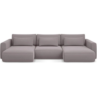 makamii Кадифен разтегателен ъглов диван с място за съхранение в цвят лавандула (U форма) Kapua - Makamii (KAPUA_UF_3_P1_C8)