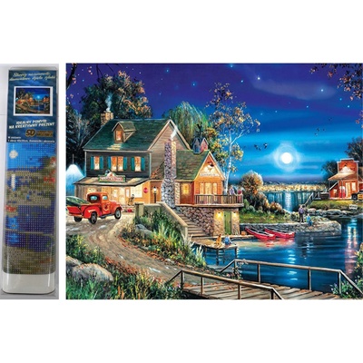 Norimpex - Puzzle Diamant painting: House by the lake 30x40cm - 1 - 39 piese