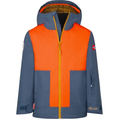 TROLLKIDS Детско зимно яке Trollkids Kid's Rauland Jacket Winter jacket - Bronze / Flame Orange / Mystic Blue - размер 92 (EU) (703-4006-0511)