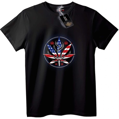 NOONEBRAND Тениска с Патриотичен лист - 4XL, Black