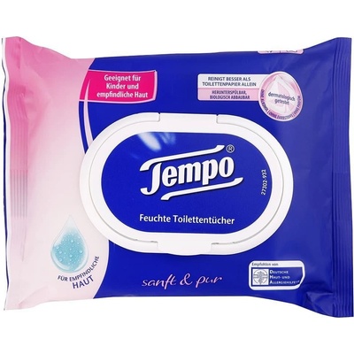 TEMPO vlhčené toaletné obrúsky Čisté 42 ks