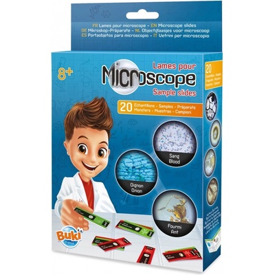 Buki France Научен комплект Buki France - Предметни стъкла с проби за микроскоп, 20 броя (BKMR001)