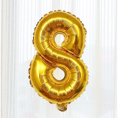 Fóliový balón čísla zlaté 82 cm Čísla: 8
