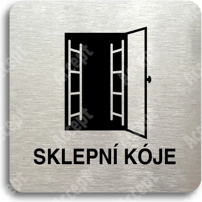 ACCEPT Piktogram sklepní kóje - stříbrná tabulka - černý tisk bez rámečku