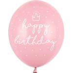 Party Deco Латексови Балони, Розово ''Happy Birthday'' 30см (SB14P-244-081J)