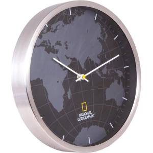 Bresser Часовник Bresser National Geographic 30 cm, аналогово указание, cтенен, черно/бял (LV73787) Будилник
