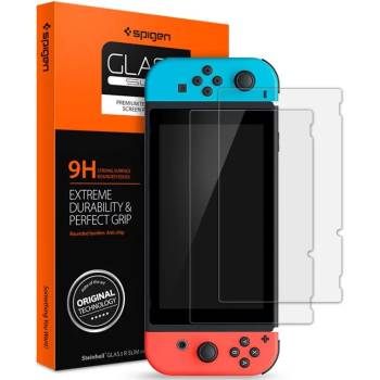 Spigen - Nintendo Switch, Screen Protector (2 Pack) GLAS. tR Slim, Clear (R01GL21523)