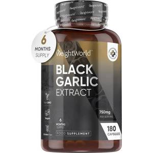WeightWorld Здраве за сърцето - Черен чесън 750 mg, 180 капсули - Black Garlic (127407 WW)
