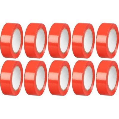 Strend Pro Páska izolačná lepiaca max. 80°C 40,0 kV/mm 19 mm x 10 m červená 10 ks