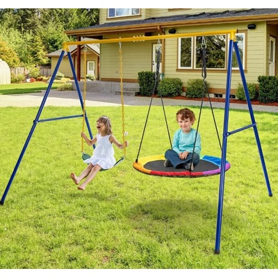 Costway rám Frame včetně houpaček modro-žlutý