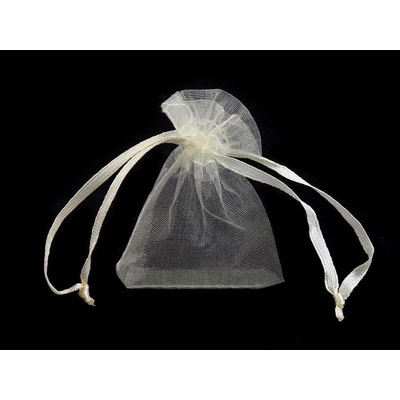 Dárkový pytlík 4,5x7 cm organza - krémová nejsvět. (10 ks)