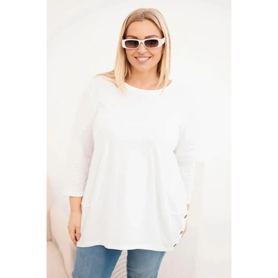 Kesi Dámska blúzka Plus Size z bavlny s ozdobnými gombíkmi Smetana