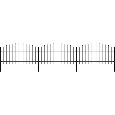 vidaXL Zahradní plot s hroty ocel (1–1,25) x 5,1 m černý