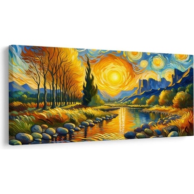 Obraz zlatý tok řeky - 100x50