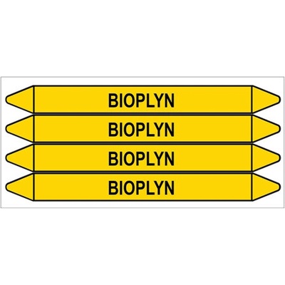 Značení potrubí, bioplyn,4 ks, 250 × 26 mm PZ 007372