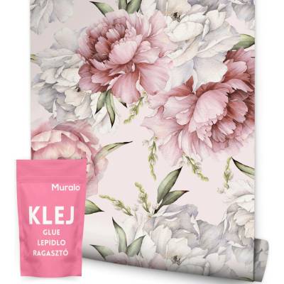 Tapeta Muralo pivoňky v anglickém stylu 53 cm x 10 m