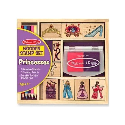 Melissa & Doug Комплект дървени печати с принцеси - 12418 - Melissa and Doug, 000772124188