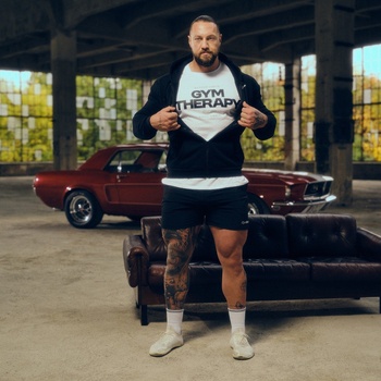 GymBeam Суичър с качулка и цип Zone Black M