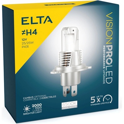 Elta Vision PRO LEDx2 H4 P43t 12V 15W 2 ks