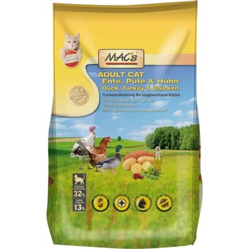 MAC's MAC`S CAT DRY - ADULT Duck, Turkey & Chicken - Пълноценна храна за израснали котки с патешко, пуешко и пилешко месо 300 гр
