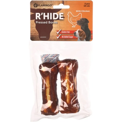 Flamingo Pressed Bone S - Лакомство за кучета, пресован кокал с пилешко месо, 10 см
