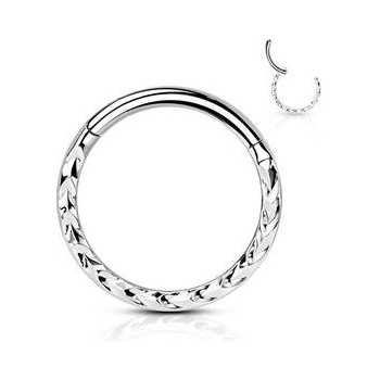 Šperky4U Segment kruh s dekorem helix cartilage tragus piercing NS0052ST-1208