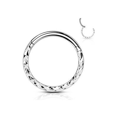 Šperky4U Segment kruh s dekorem helix cartilage tragus piercing NS0052ST-1208