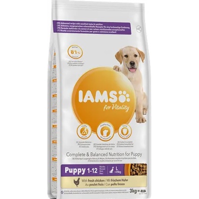 Iams for Vitality Large Breed Puppy with Fresh Chicken - Пълноценна суха храна за кучета от големи породи до 12 месеца, с пилешко месо 2 кг