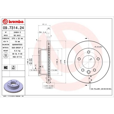 BREMBO Brzdový kotúč 09731424