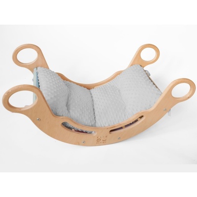 Montessori ELIS DESIGN Poťah na hojdačku 5v1 - minky sivá