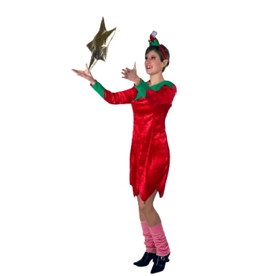 Дамски костюм за коледни елфи размер 34-36