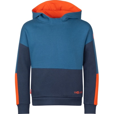 TROLLKIDS Детски суичър Trollkids Kid's Rondane Sweater Hoodie - Nordic Blue / Mystic Blue / Flame Orange - размер 116 (EU) (704-3541-0815)