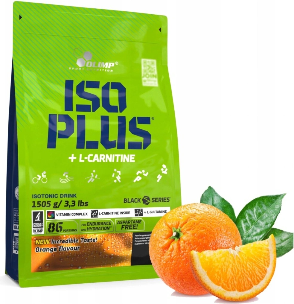 Olimp Labs Iso Plus Powder - Orange Flavour, 1505g,  Carbohydrate-Electrolyte Drink For Sports