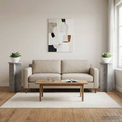 vidaXL Стойка за растения 2 бр. Бетонно сиво 40 x 40 x 80 cm (899702)
