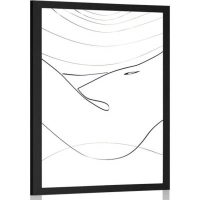 Plakát linie ženského těla - 40x60 silver