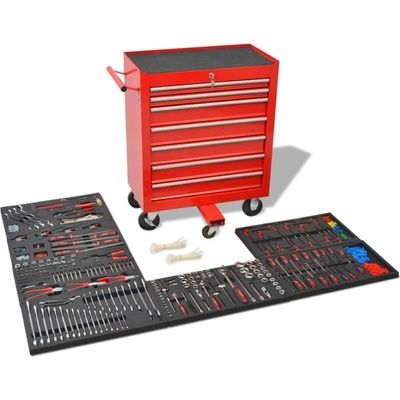 HABA Количка за инструменти с 1125 инструмента, стомана, червена (v142248)