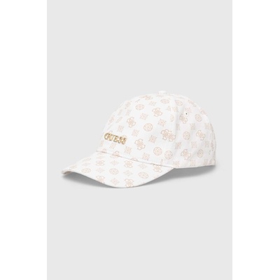 Guess Памучна шапка с козирка Guess PEONY в бяло с десен V4GZ01 WFKN0 (V4GZ01.WFKN0)