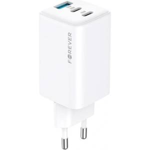 Forever GaN PD QC зарядно устройство Forever 2x USB-C 1x USB 65W б