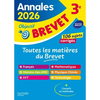Annales Brevet 2026 - Tout-en-un 3e - sujets et corrigés