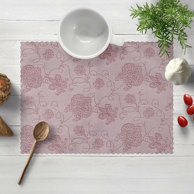 Biante Teflonové prostírání TF-138 Hnědovínové květované ornamenty na starofialovém 30x40 cm