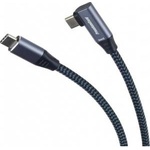 PremiumCord USB Cable PREMIUMCORD Zahnutý USB-C cable (USB 3.2 Gen 2, 3A, 60W, 20Gbit/s), internal connector, 2m