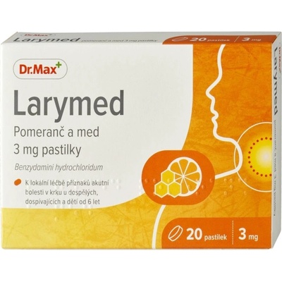 LARYMED POMERANČ A MED 3MG PAS 20